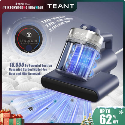 Teant mattress vacuum cleaner effectively removes dust mites.
